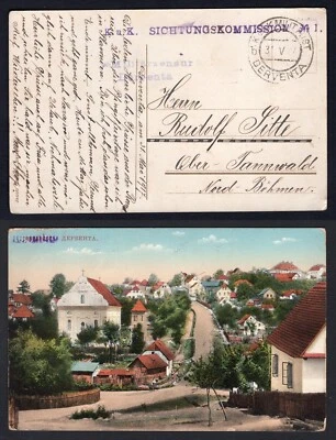 BOSNIA HERZEGOVINA Derventa WW1 1917 Censored Postcard to Czechia. Austria KuK - Image 1 of 3