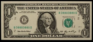 FR 1933-B $1 2006 Federal Reserve Note US - Repeater - UNC - SKU-CA1606 - Picture 1 of 2