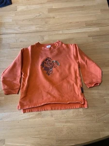 Boys Sweatshirt  Healthtex Orange With Mountain Bike Rider Graphics Size Tall 6 - Picture 1 of 5