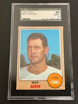 1968 Topps #591 Dick Nen Cubs SGC 8 NM/MT 036 - Image 1 of 3