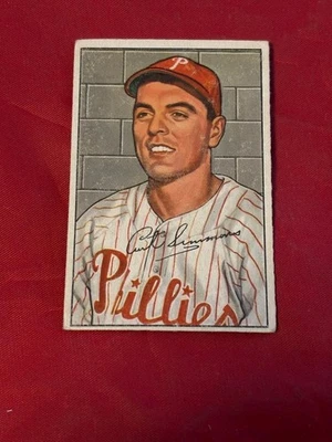 CURT SIMMONS #184 1952 BOWMAN SET BREAK BASEBALL - Image 1 of 2