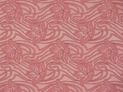 REDUCED: "Bungalow" 2006 RJR Fabrics 44"x39" pink art nouveau - Image 1 of 4