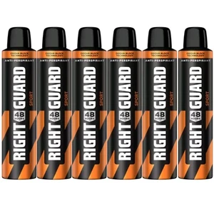 6 x 250ml Right Guard SPORT Men Deodorant Anti-Perspirant 48h - Pack of 6 - Picture 1 of 2