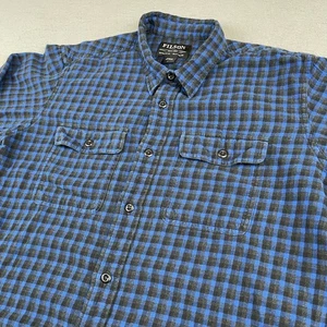 CC Filson Scout Shirt Mens Large Blue Plaid Twill Workwear Button Up Utility - Picture 1 of 11