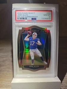 2020 Panini Select - Premier Level Copper Prizm Die-Cut #121 Josh Allen /355 - Picture 1 of 2