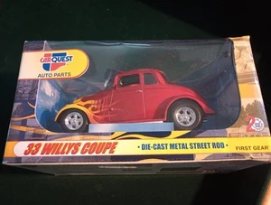 First Gear CarQuest Auto Parts 1933 Willys Coupe Die Cast Metal Street Rod Red - Picture 1 of 12