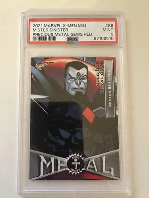 2021 UD Marvel X-Men Metal - Mister Sinister #86 - PMG Red /100 PSA 9 - Image 1 of 2