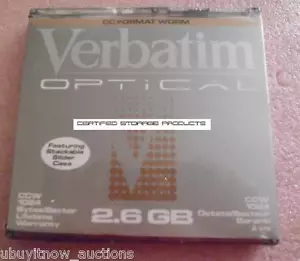 NEW Verbatim 2.6GB 91412 WriteOnce MO Worm Optical Disk CWO-2600C 2600B 92290F - Picture 1 of 1