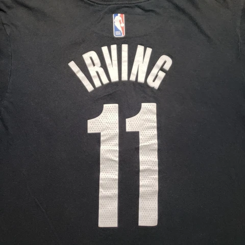 Brooklyn Nets Shirt Men's Medium Black #11 Irving Short Sleeve the Nike Tee Cover