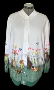 Blair Long Sleeve Snap Front Cardigan Jacket Spring Cats Womens Sz L Pockets - Picture 1 of 10
