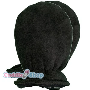 Cuddlz Plain Black Fleece Adult Size Mittens Padded - Picture 1 of 1