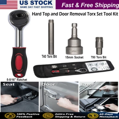 Juego de herramientas Torx de techo rígido y puerta para Jeep Wrangler JK JL 2007-2021 Foto 1 de 4