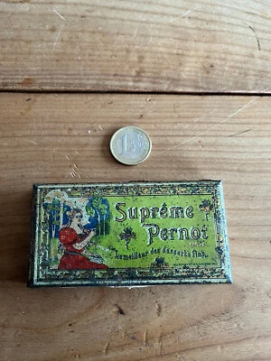 ancienne boîte publicitaire vide N58 tôle lithographié suprême pernot - Photo 1/2