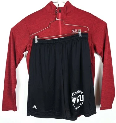 West Kentucky Toppers Track Jacket & Shorts Mens Large Red Russel - Image 1 of 4