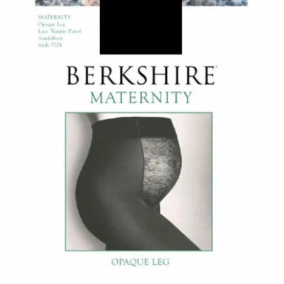 Berkshire Maternity Opaque Leg Tights with Lace Tummy Panel Style # 5701 - Image 1 of 2