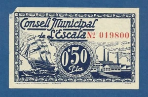 CONSELL MUNICIPAL DE L'ESCALA -- 50 CENTIMOS SIN FECHA -- SC- -- SIN SERIE . - Bild 1 von 2