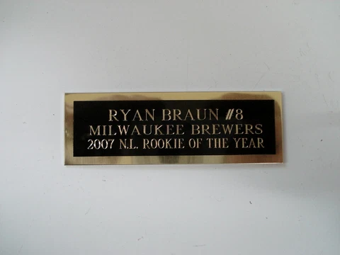 Ryan Braun Baseball Card Plaque Nameplate Milwaukee Brewers 1" X 3" Cover