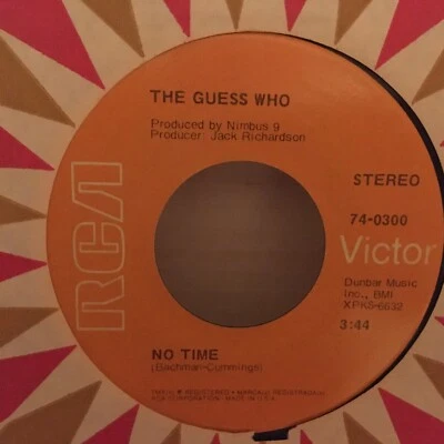 THE  GUESS   WHO      45   SINGLE,    PROPER STRANGER  /  NO TIME - Image 1 of 2