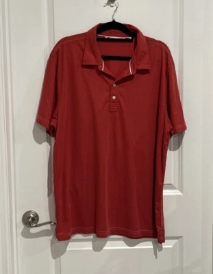 Camisa polo de golf Travis Matthews para hombre roja salmón manga corta XXL Foto 1 de 3
