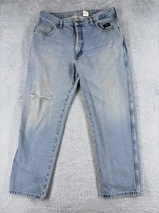 Harley Davidson Pants Men 36 Blue Denim Jeans Relaxed 100% Cotton Straight 33x29 - Picture 1 of 16