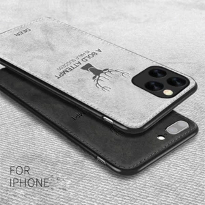 Funda de cuero con patrón de ciervo para iPhone 16 15 14 Pro Max 13 12 11 XR 16e Plus - Imagen 1 de 21