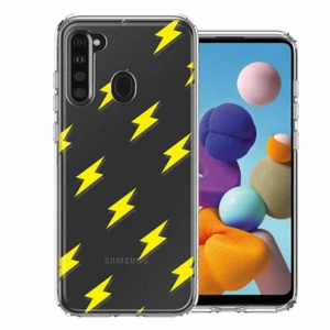 For Samsung Galaxy A21 Electric Lightning Bolts Double Layer Phone Case Cover - Picture 1 of 1