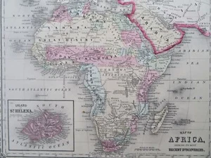 Africa continent with Unknown Interior 1872 Mitchell map - Picture 1 of 5