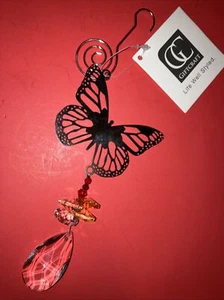 Colgante Suncatcher Prisma Mariposa Adorno Percha Coche NUEVO con Percha Adorno - Imagen 1 de 4