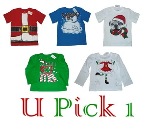Christmas Tee Holiday T Shirt Boys Girls Infants Toddlers Top - Picture 1 of 6