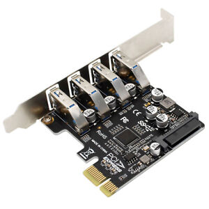 PCIe to 4 Port USB3.0 HUB+SATA 15Pin Power 5Gbps PCI Express Expansion Card