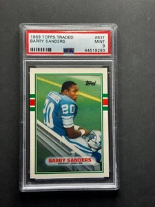 1989 Topps Traded Barry Sanders #83T Rookie RC Detroit Lions PSA 9 Mint HOF - Bild 1 von 2