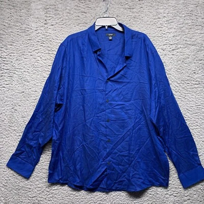 Camisa Alfani Para Hombres XXL 2XL Azul Oscuro Manga Larga Vestido Abotonado Informal Foto 1 de 4