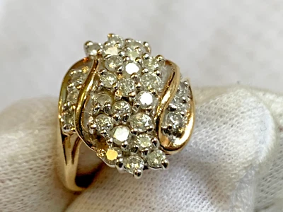10K Yellow Gold Diamond Ring 4.57g Fine Jewelry Size 6.75 Band *READ* - Image 1 of 4
