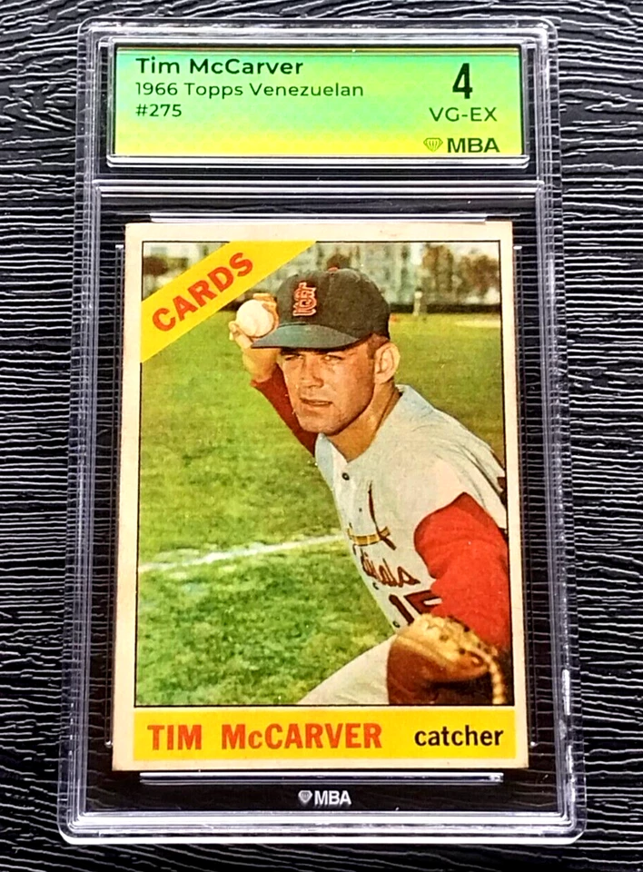 Tarjeta de béisbol 1966 Topps Venezolan Tim McCarver #275 *sin pliegues* MBA 4 en muy buen estado Foto 1 de 4