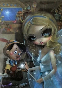 Disney WonderGround Gallery Postcard Pinocchio & The Blue Fairy Becket-Griffith - Picture 1 of 2