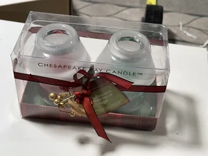 Chesapeake Bay Candle Winter Spruce/,Apple Cinnamon 2 mini jars with lampshades - Picture 1 of 4
