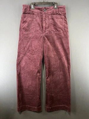 Pantalones Anthropologie Maeve Colette Talla 31 Recortados Pana Pierna Ancha Púrpura Foto 1 de 4