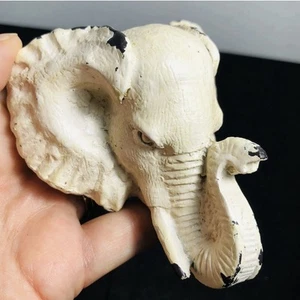 Rustic White Elephant Drawer Door Pulls Knobs Handles Jungle Africa Set of 2 - Picture 1 of 8