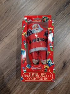New In Box Bicycle Coca-Cola Santa 2 Decks Playing Cards In A Collector Tin - Picture 1 of 4