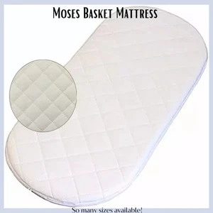 Baby Moses Basket Mattress Extra Thick Comfy Cushy Anti Allergenic ALL SIZES - Picture 1 of 2