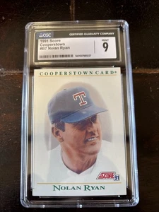 1991 Score Nolan Ryan Cooperstown Card #B7 CGC 9 Mint - Picture 1 of 2