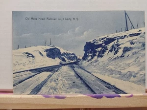 Old Man's Head Railroad Cut Liberty NY Postkarte - Bild 1 von 2