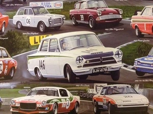 2xPrints Motor Racing BTCC Champions 1958-84 & 1985-2007-Mini, Ford, Alfa, - Bild 1 von 9
