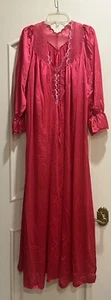 NEU Vintage OLGA 92022 & 94022 Hot Pink Nachthemd & Morgenmantel seidig Nylon Spandex S - Bild 1 von 9