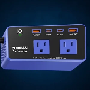 Inversor de corriente continua para automóvil 200 W 12 V a 110 V inversor de CA cargador inversor para automóvil con P - Imagen 1 de 1