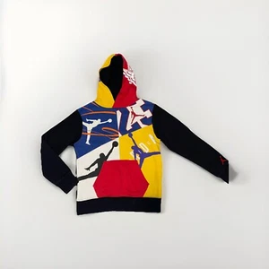 Vintage NIKE AIR JORDAN colorful Hoodie Kids Youth Size Medium - Picture 1 of 12