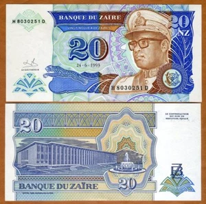 Zaire, 20 New Zaires, 1993, P-56, UNC - Picture 1 of 1