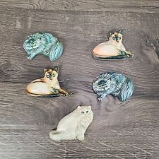 Vintage Cat Magnets Lot of 5 Realistic Resin Unique Collectible