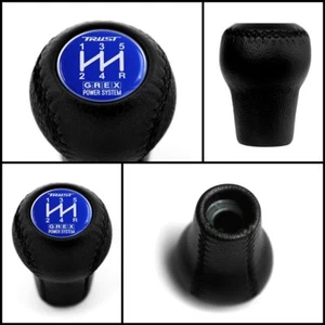 Mitsubishi Grex Trust Blue 5 Speed Short Shift Gear Knob Genuine Leather 10X1.25 - Picture 1 of 5
