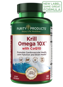 Purity Products Krill Omega 10X with CoQ10 60 softgel - Picture 1 of 2